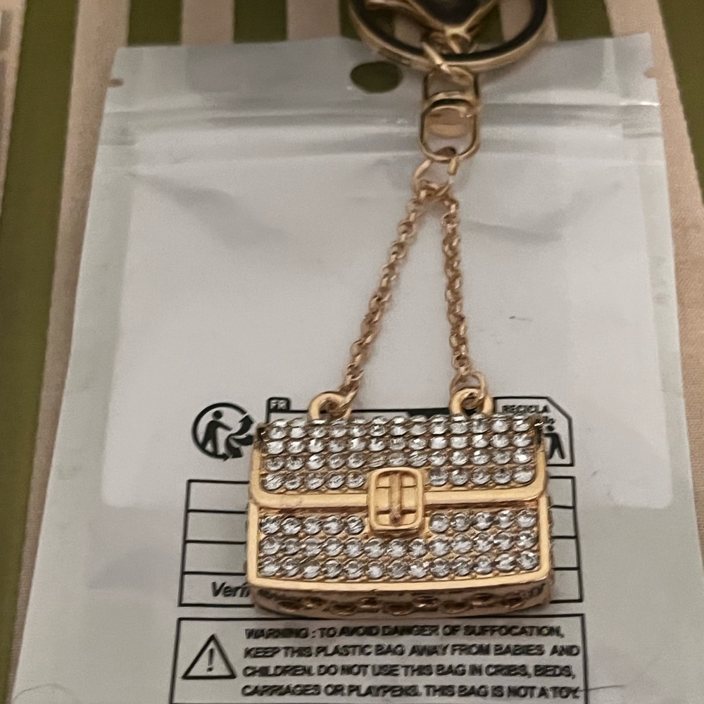 Gold and Silver Rhinestone Bag Charm